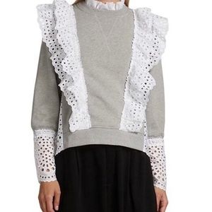 Sea New York eyelet mix media sweatshirt